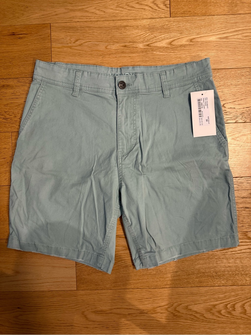 Kolby Slim Chino Shorts | Size 30 | Light Blue/Grey | New With Tags